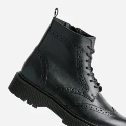 Bottine TEXTO noir cuir semelle épaisse