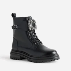 Bottine TEXTO noire cuir bride amovible