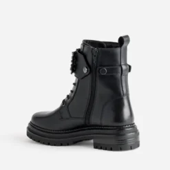 Bottine TEXTO noire cuir bride amovible