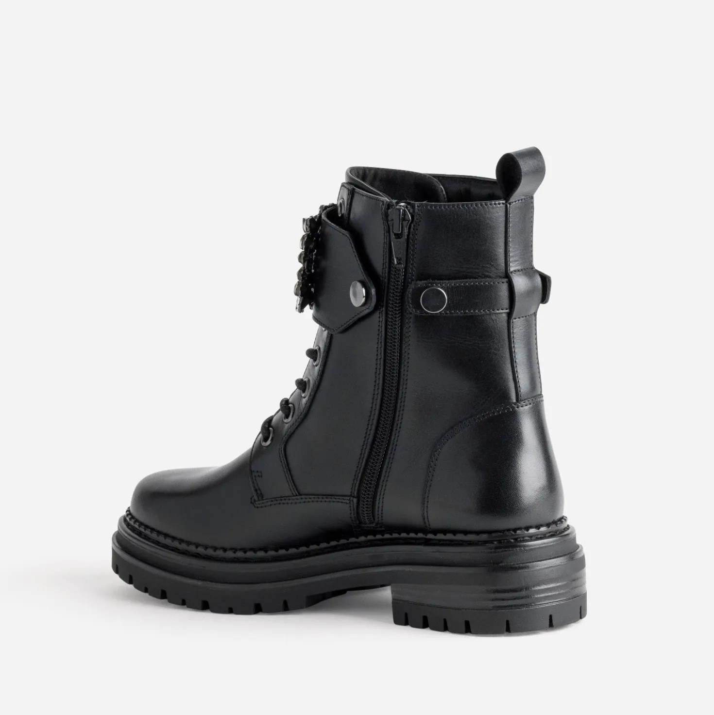 Bottine TEXTO noire cuir bride amovible