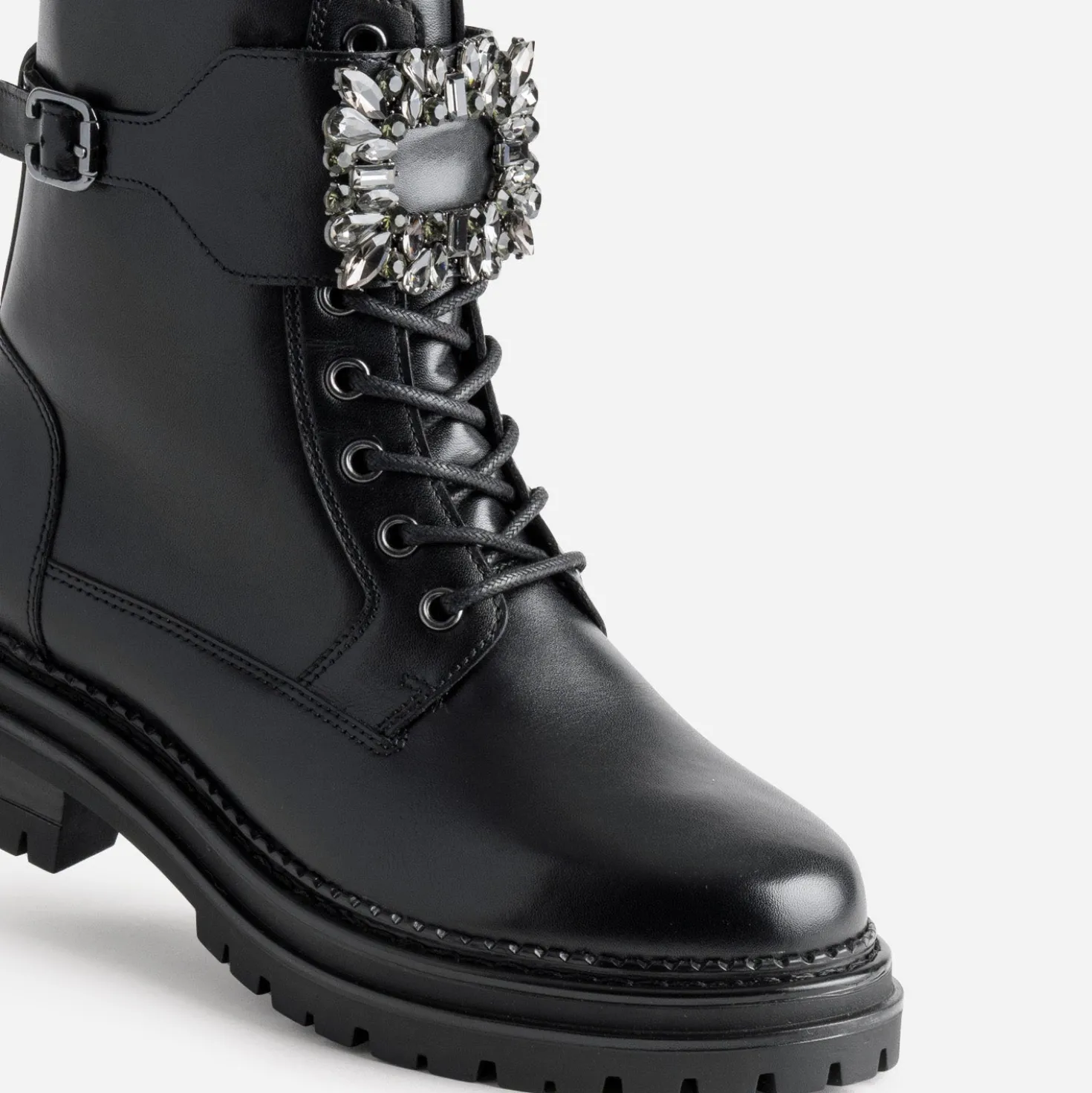 Bottine TEXTO noire cuir bride amovible