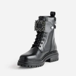 Bottine TEXTO noire cuir bride amovible