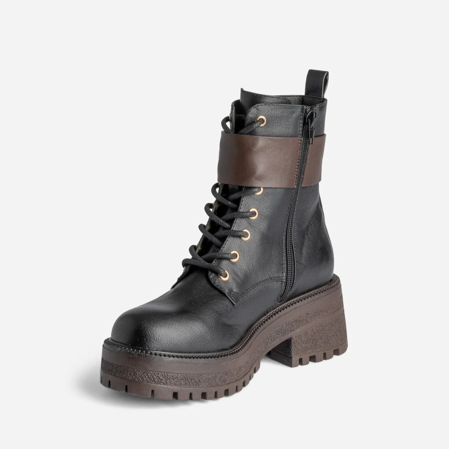 Bottine TEXTO noire et marron