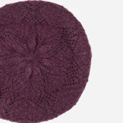Béret bordeaux tricot relief fantaisie
