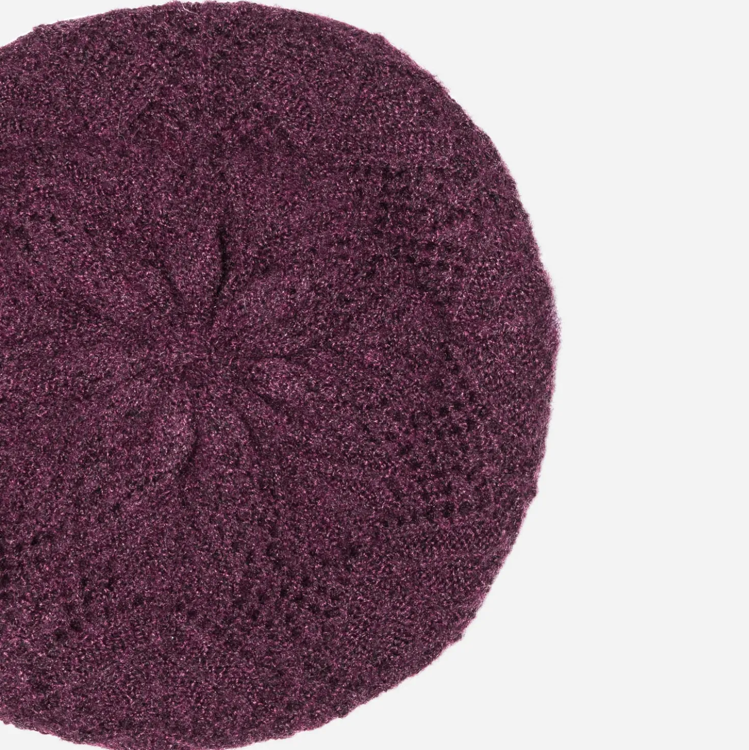 Béret bordeaux tricot relief fantaisie