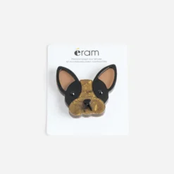 Broche noire forme chien