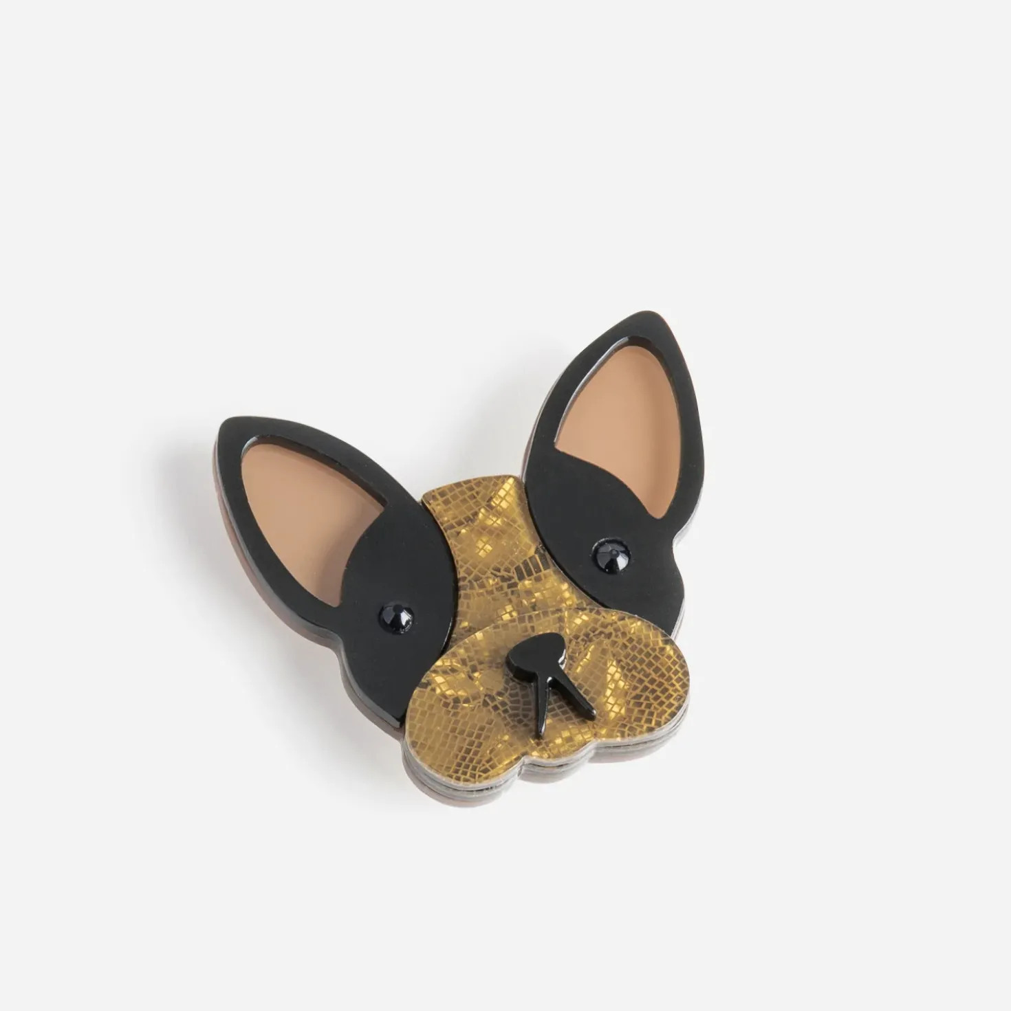 Broche noire forme chien