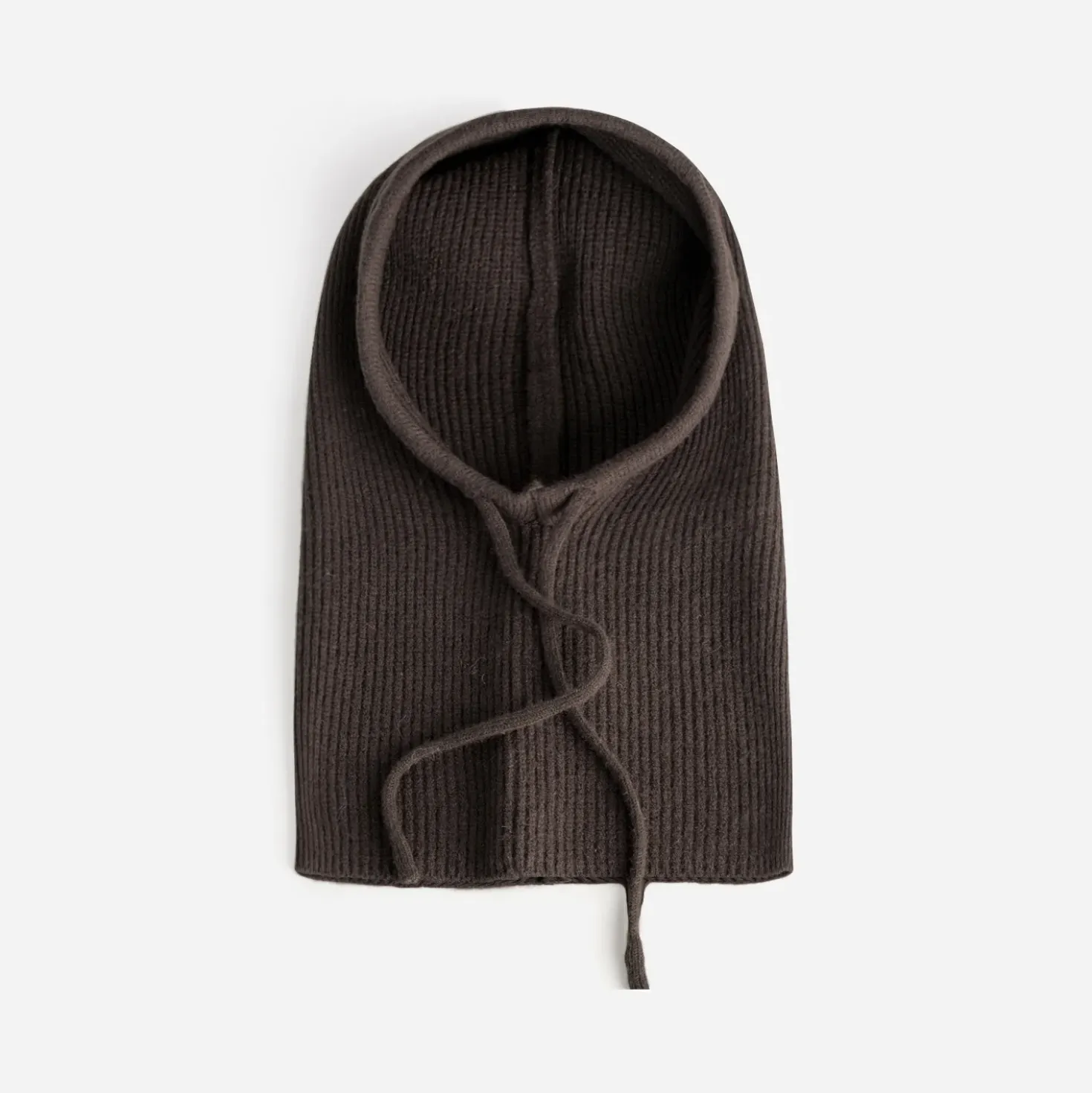 Cagoule marron tricot