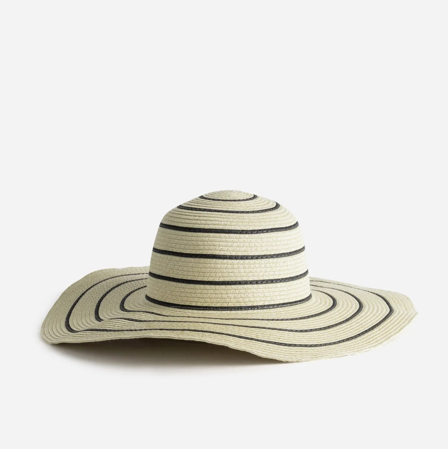 Capeline beige rayures noires