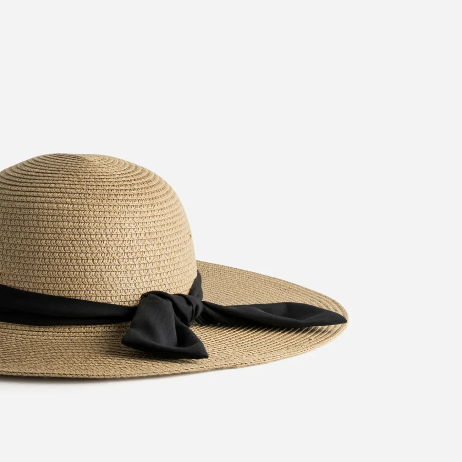 Capeline camel paille papier double foulard