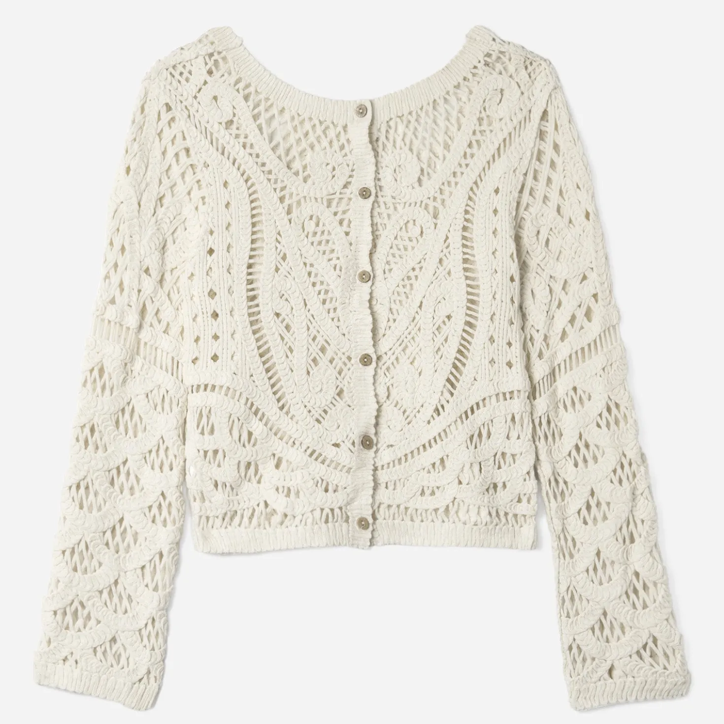 Cardigan beige effet crochet