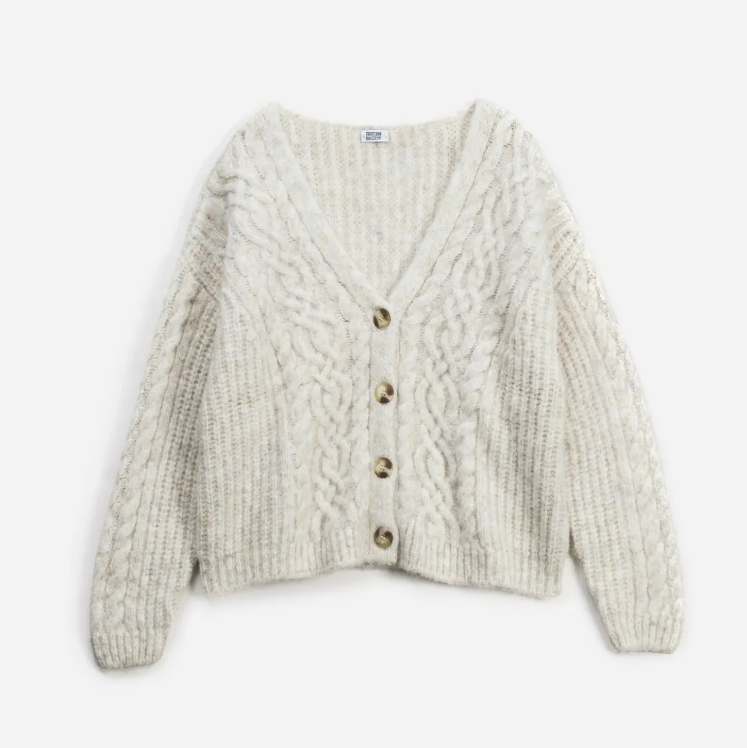 Cardigan ERAM WEAR beige tricot torsades