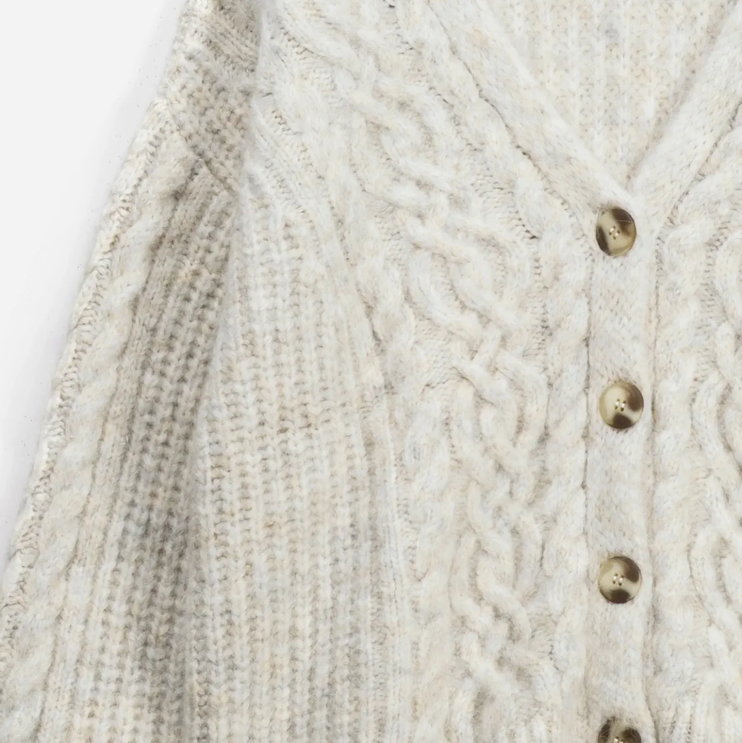 Cardigan ERAM WEAR beige tricot torsades