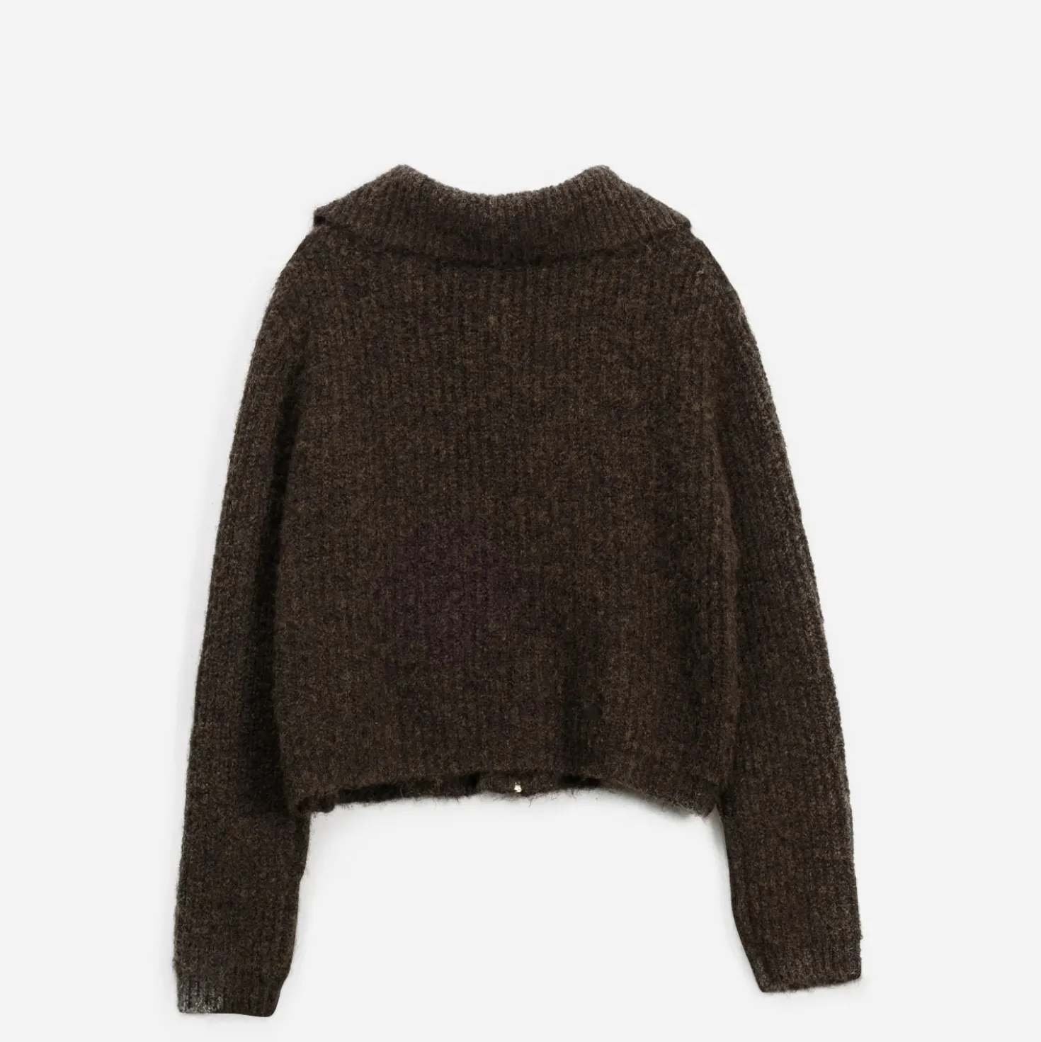 Cardigan ERAM WEAR marron tricot col camionneur