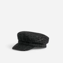 Casquette de marin TEXTO noire tweed