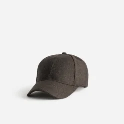 Casquette marron effet tweed