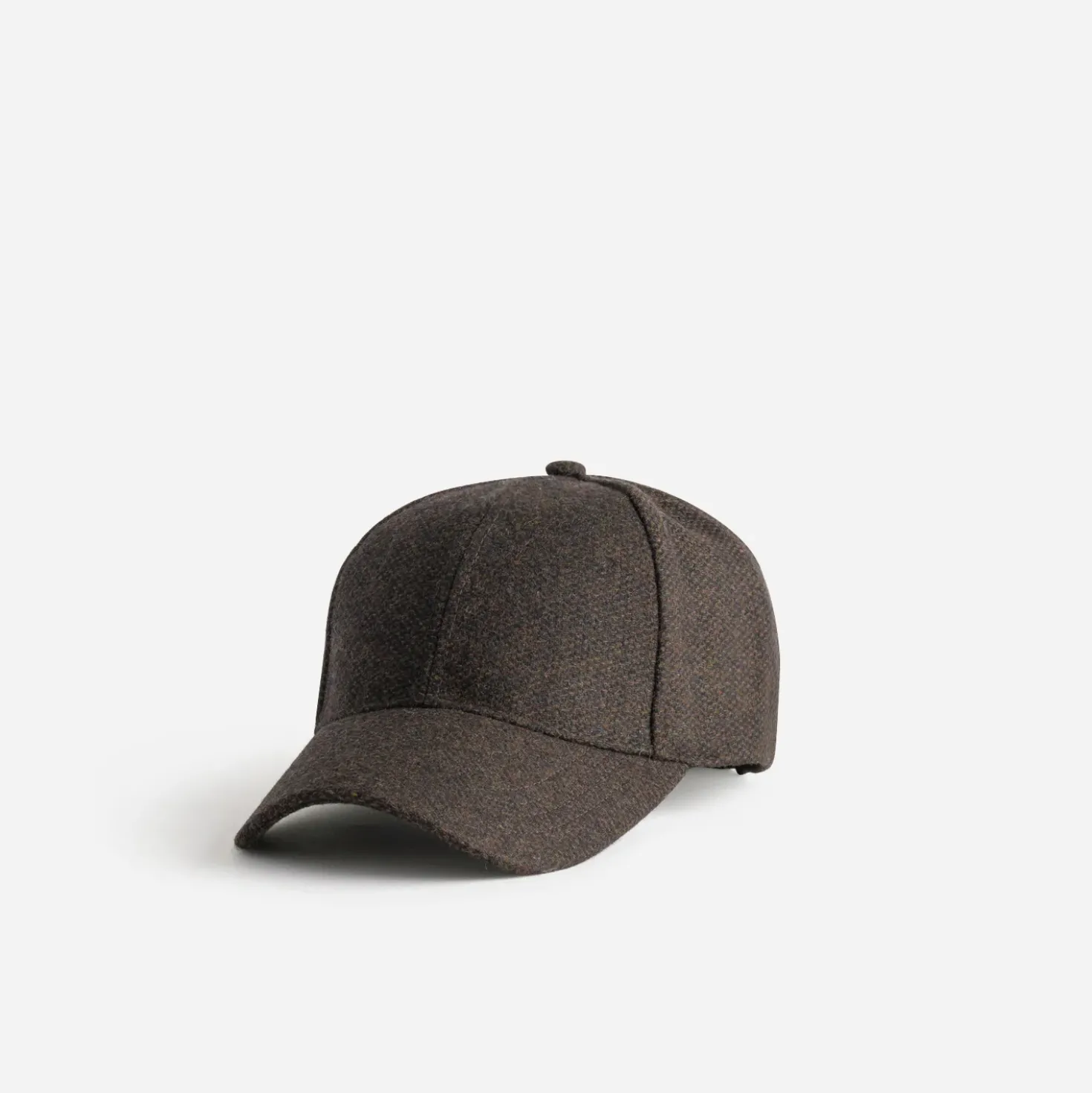Casquette marron effet tweed
