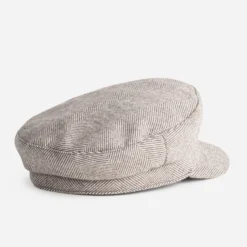 Casquette marron à motif chevrons