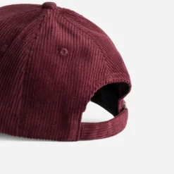 Casquette TEXTO bordeaux velours côtelé broderie