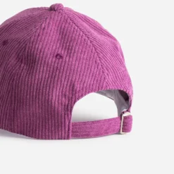 Casquette TEXTO rose foncé en velours côtelé