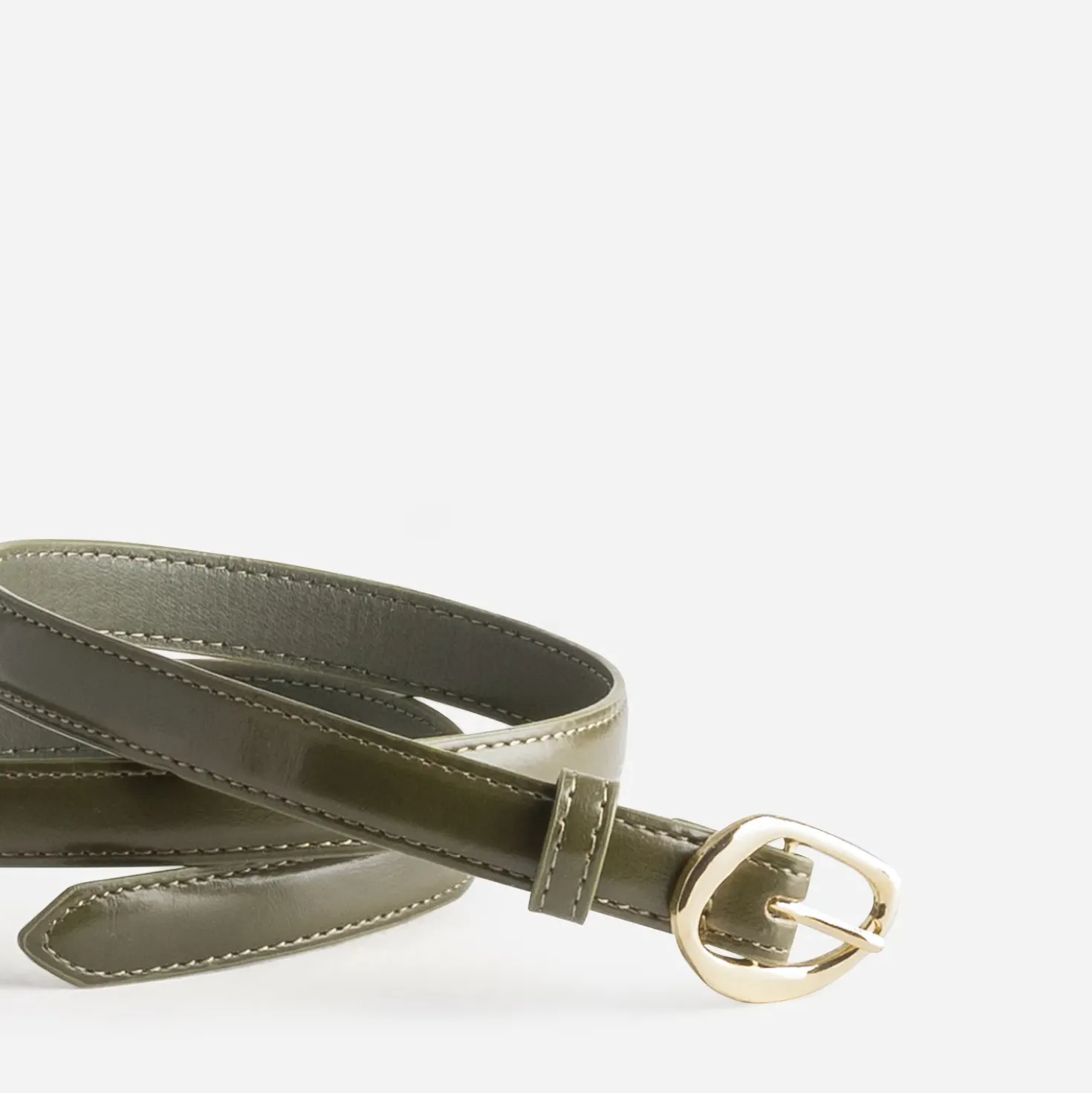 Ceinture fine kaki