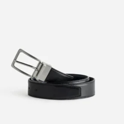 Ceinture homme réversible noire et marine