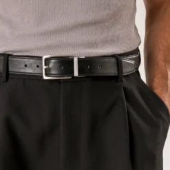 Ceinture homme réversible noire et marine