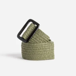 Ceinture kaki tressée