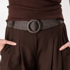Ceinture marron tressée
