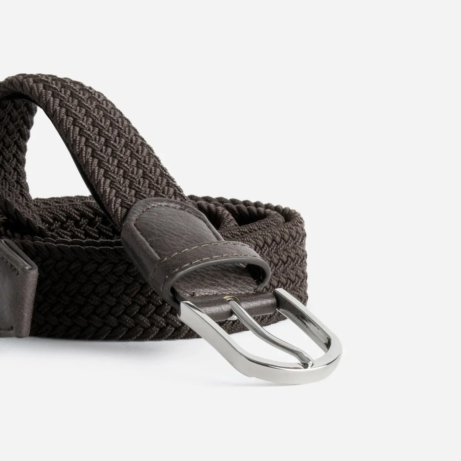 Ceinture marron tressée Homme