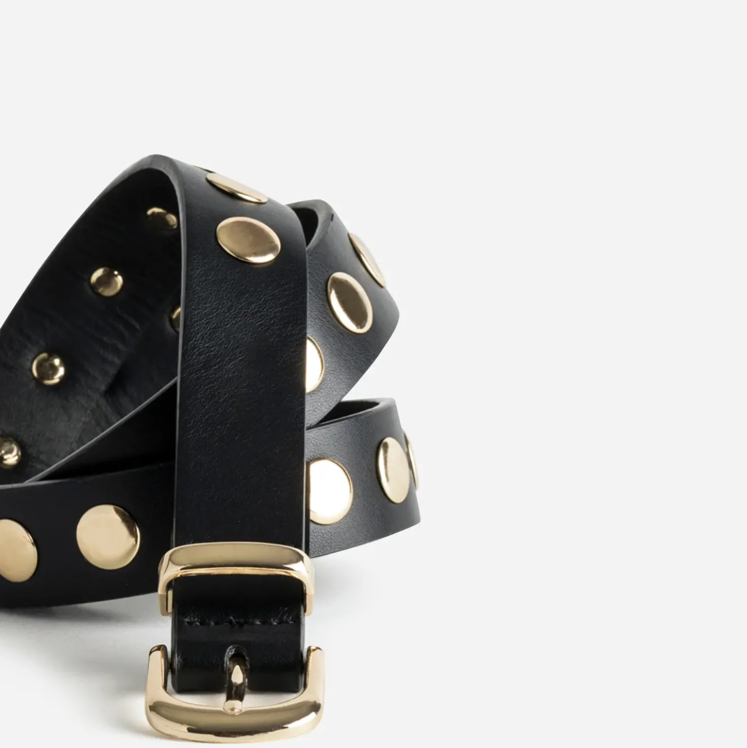 Ceinture noire décor maxi clous