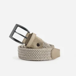Ceinture taupe tressée homme