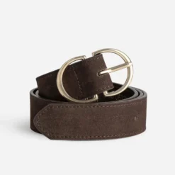 Ceinture TEXTO marron cuir velours