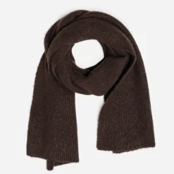 Écharpe marron maille côtelée homme