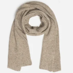 Écharpe taupe maille côtelée homme