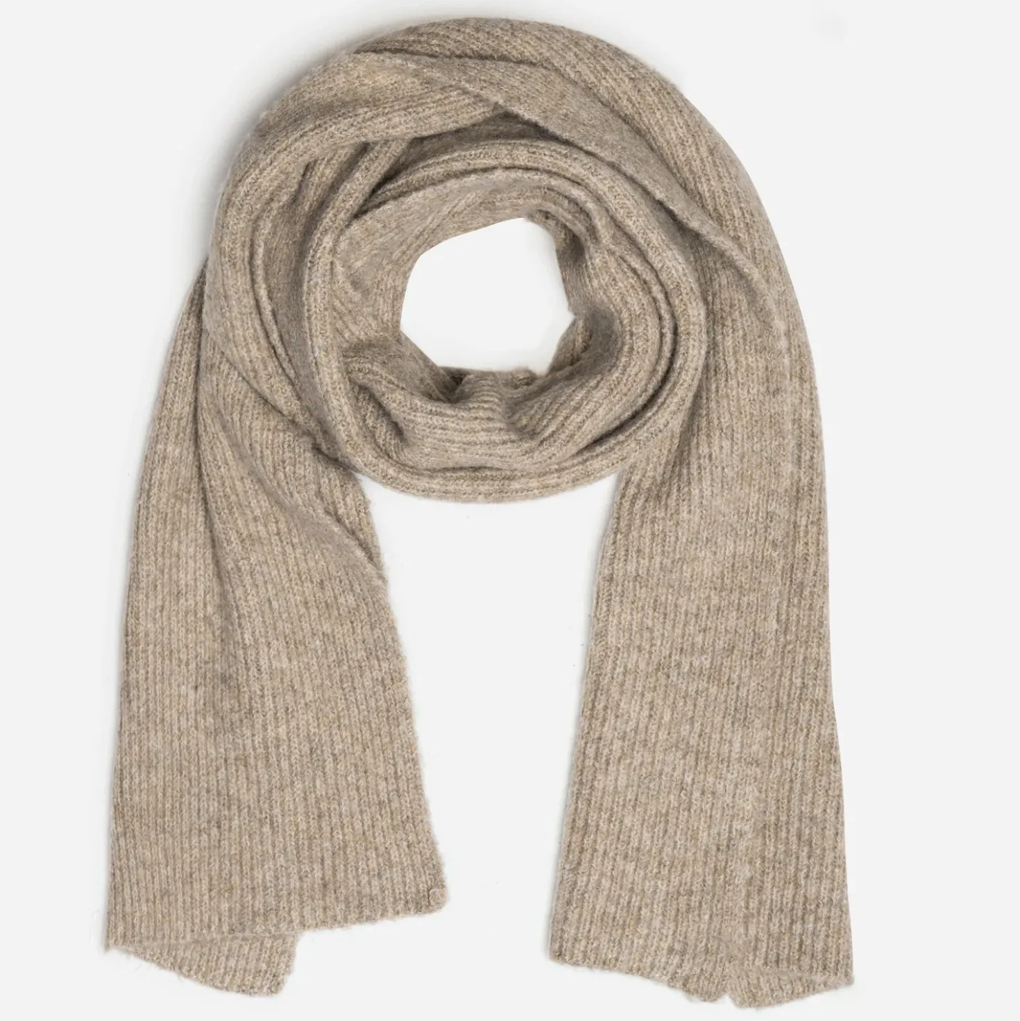 Écharpe taupe maille côtelée homme