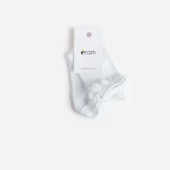 Chaussettes blanches volant broderie anglaise