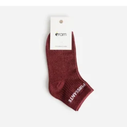 Chaussettes bordeaux pailletées à message