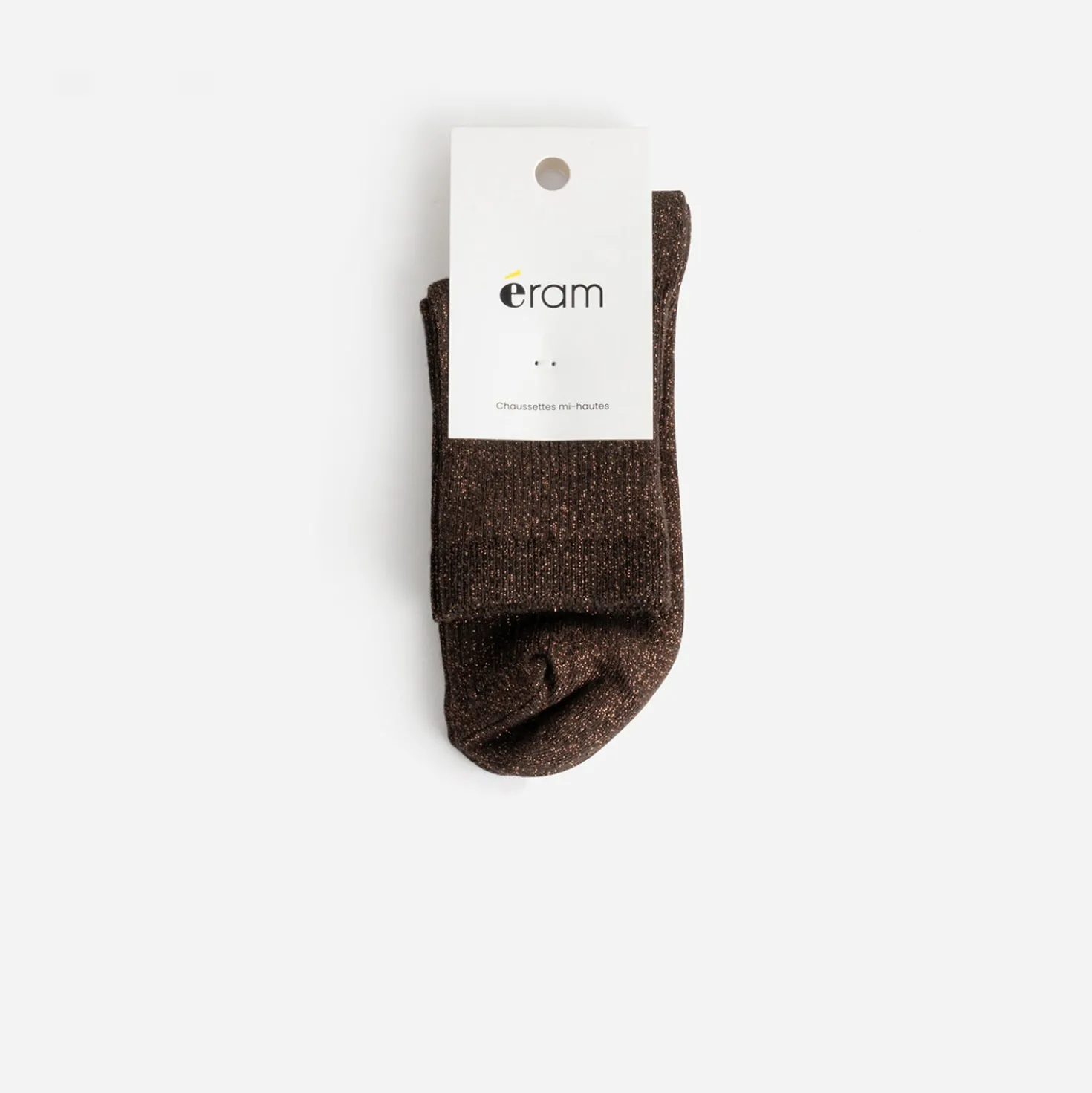 Chaussettes marron pailletées