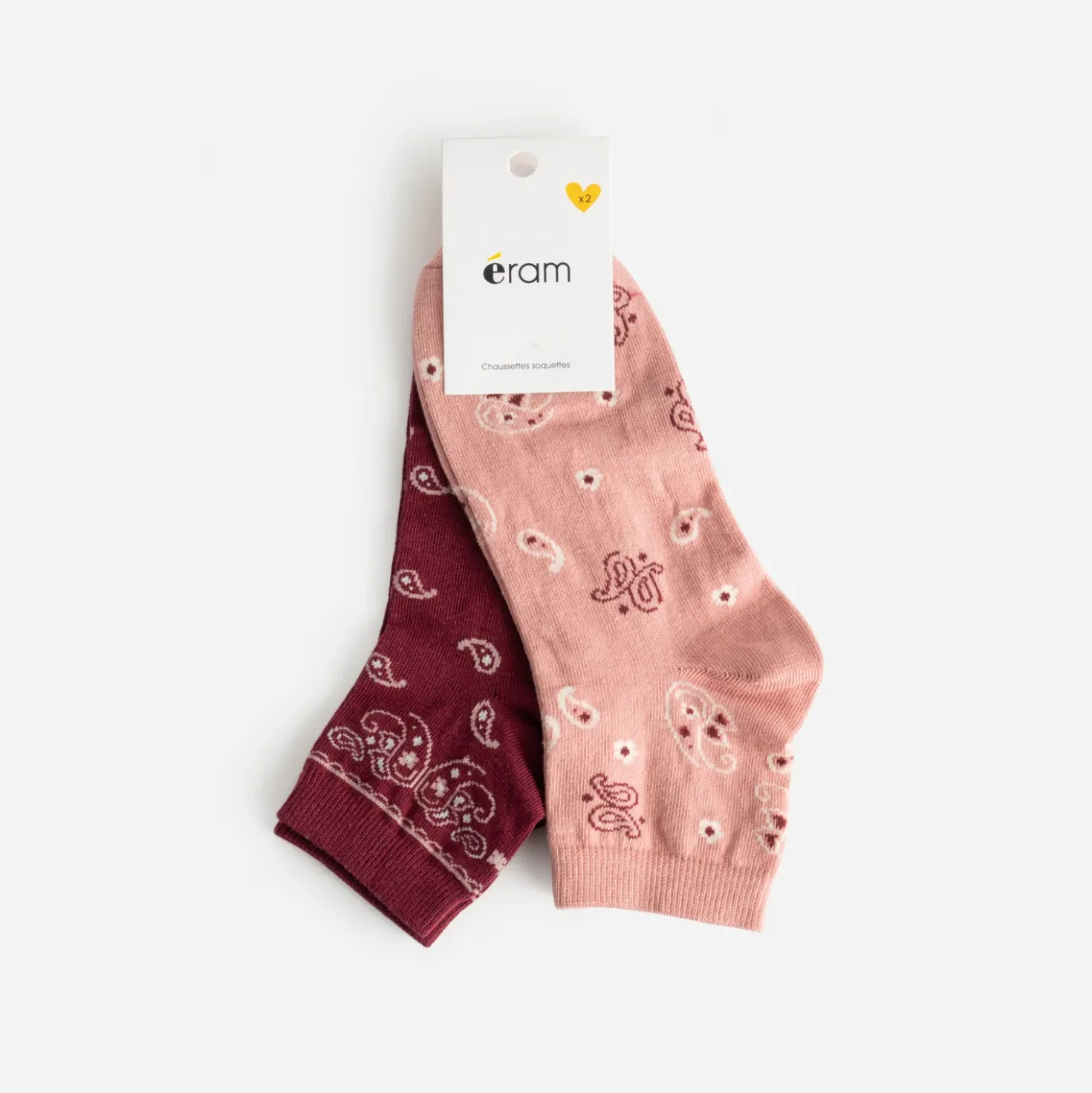 Chaussettes roses motif bandana - Sélection Octobre Rose