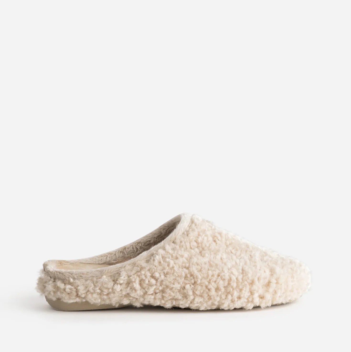 Chausson-mule beige sherpa
