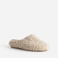 Chausson-mule beige sherpa