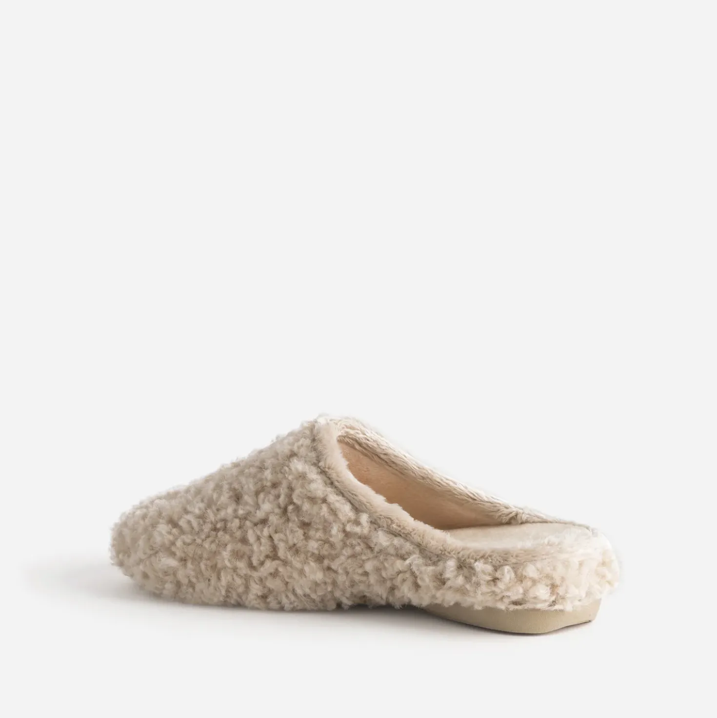 Chausson-mule beige sherpa