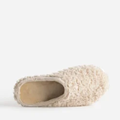 Chausson-mule beige sherpa