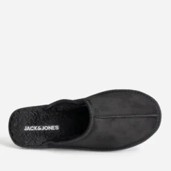 Chausson-mule JACK&JONES noir suédé fourré