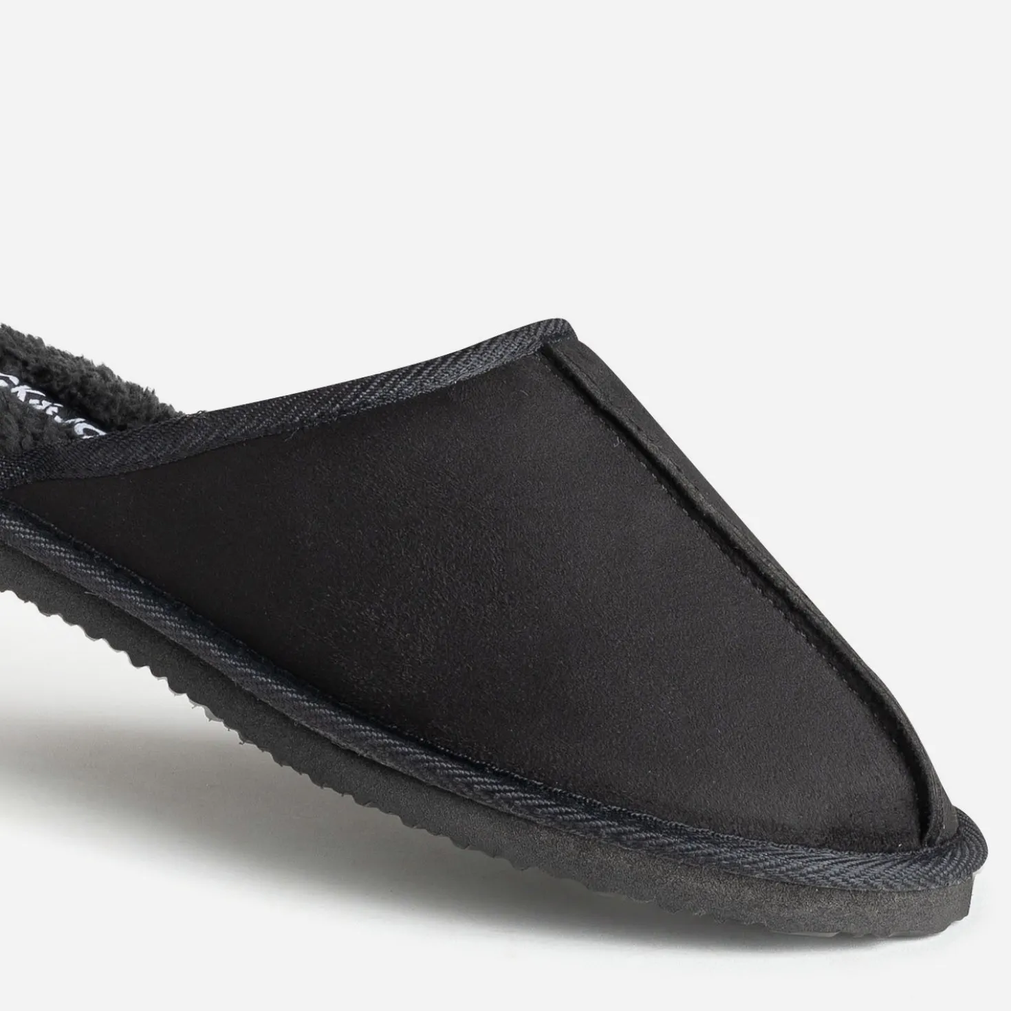 Chausson-mule JACK&JONES noir suédé fourré