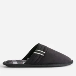 Chausson-mule noire première carreaux