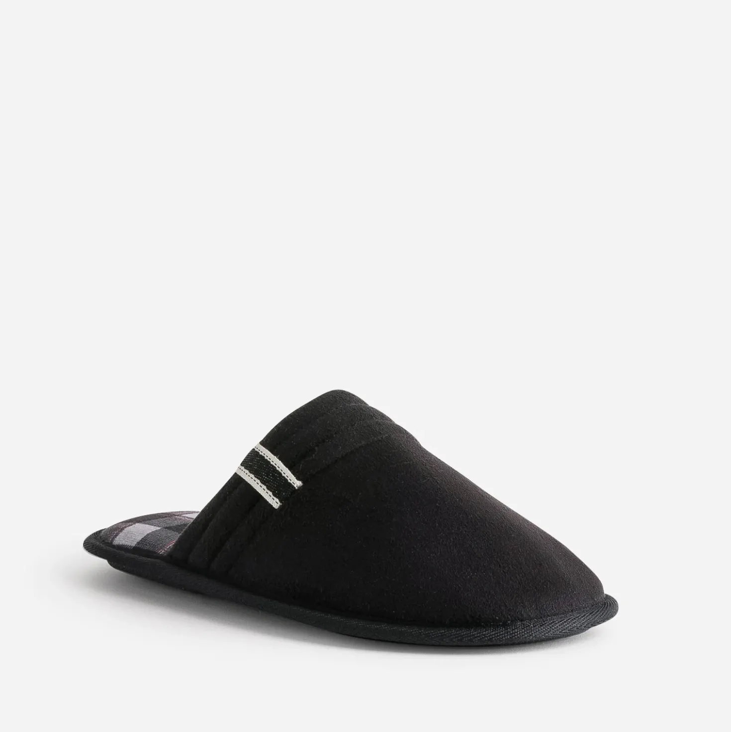 Chausson-mule noire première carreaux
