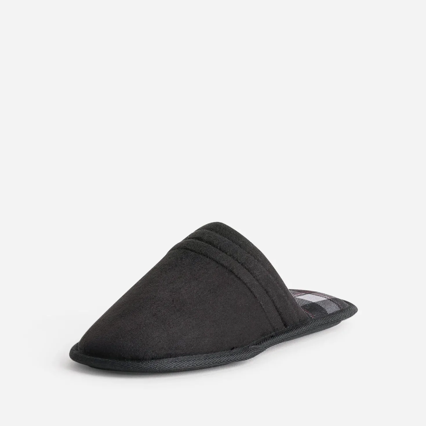 Chausson-mule noire première carreaux