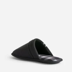 Chausson-mule noire première carreaux